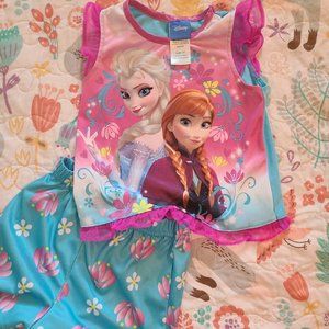 2t Girls Disney Frozen silky pajamas